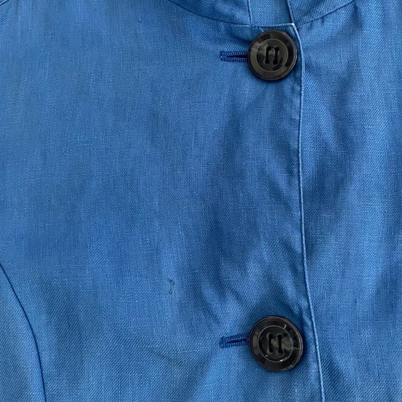 Lafayette 148 New York Short Sleeve Shirt Jacket Size 14 100% Linen Tie Dye - Picture 12 of 13